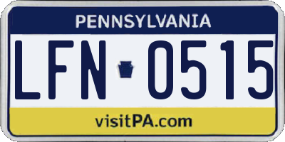 PA license plate LFN0515