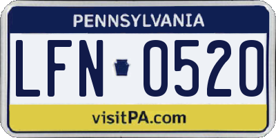 PA license plate LFN0520