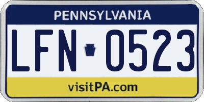 PA license plate LFN0523