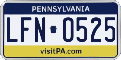 PA license plate LFN0525