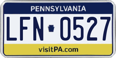 PA license plate LFN0527