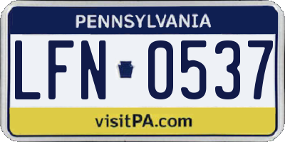 PA license plate LFN0537