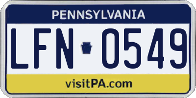 PA license plate LFN0549
