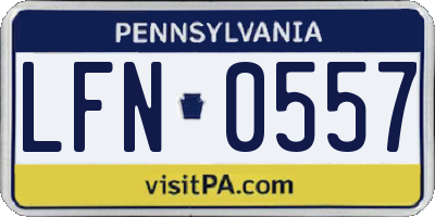 PA license plate LFN0557