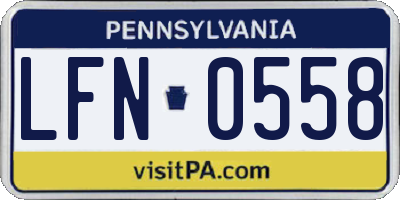 PA license plate LFN0558