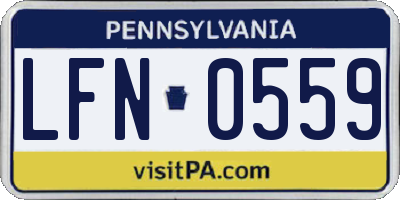 PA license plate LFN0559