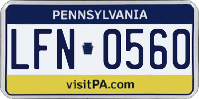PA license plate LFN0560