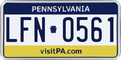 PA license plate LFN0561