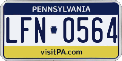 PA license plate LFN0564