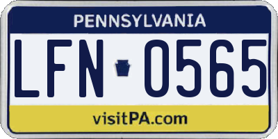 PA license plate LFN0565
