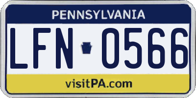 PA license plate LFN0566