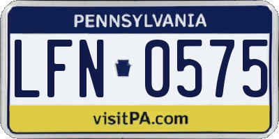 PA license plate LFN0575