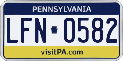 PA license plate LFN0582