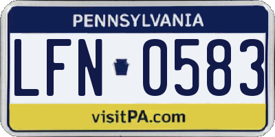 PA license plate LFN0583