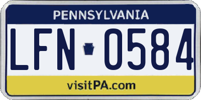 PA license plate LFN0584