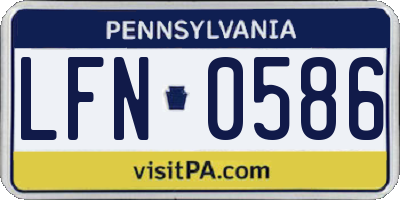 PA license plate LFN0586
