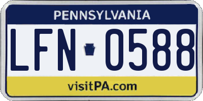 PA license plate LFN0588