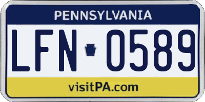 PA license plate LFN0589