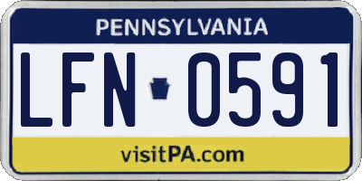 PA license plate LFN0591