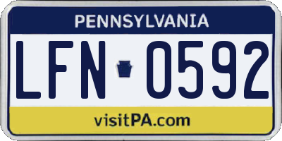 PA license plate LFN0592