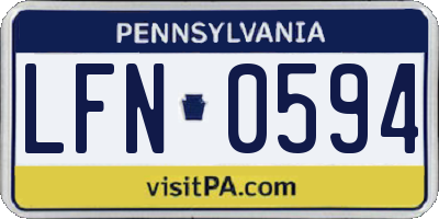 PA license plate LFN0594