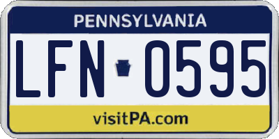 PA license plate LFN0595