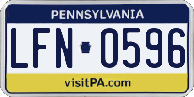 PA license plate LFN0596