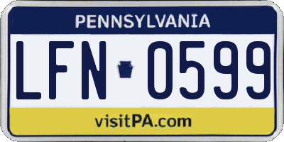 PA license plate LFN0599