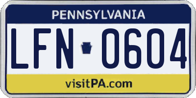 PA license plate LFN0604