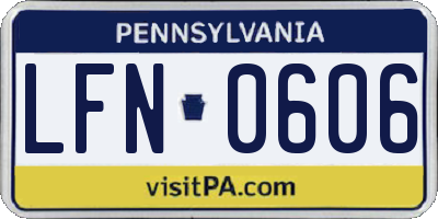 PA license plate LFN0606