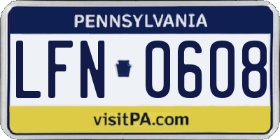 PA license plate LFN0608