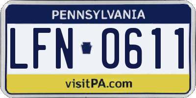 PA license plate LFN0611