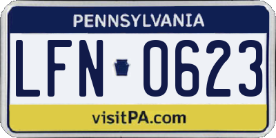 PA license plate LFN0623
