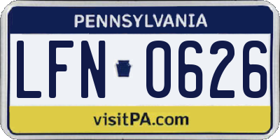 PA license plate LFN0626