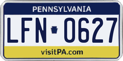 PA license plate LFN0627