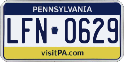 PA license plate LFN0629