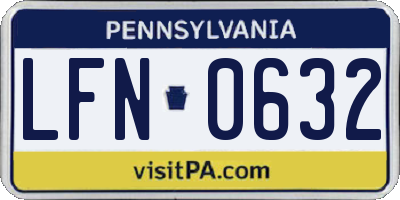 PA license plate LFN0632