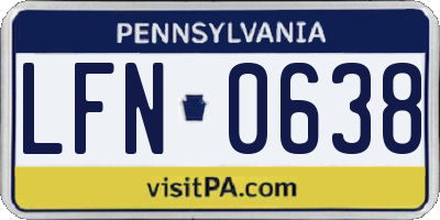 PA license plate LFN0638