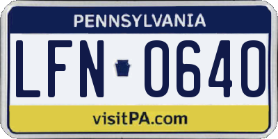 PA license plate LFN0640
