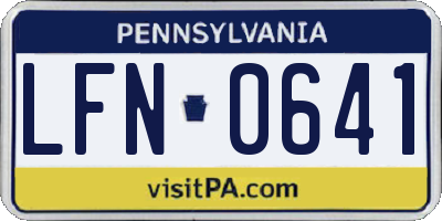 PA license plate LFN0641