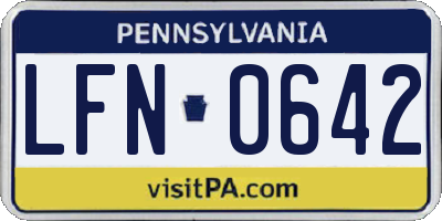 PA license plate LFN0642