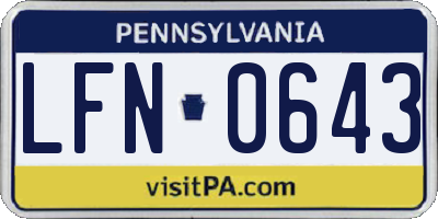 PA license plate LFN0643