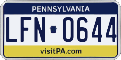 PA license plate LFN0644