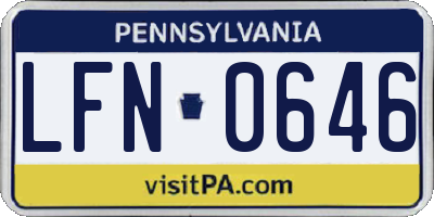 PA license plate LFN0646