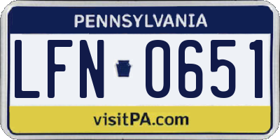 PA license plate LFN0651