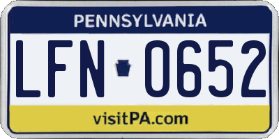 PA license plate LFN0652