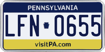 PA license plate LFN0655