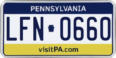 PA license plate LFN0660