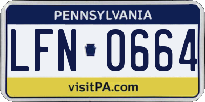 PA license plate LFN0664