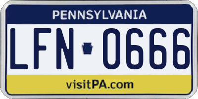 PA license plate LFN0666
